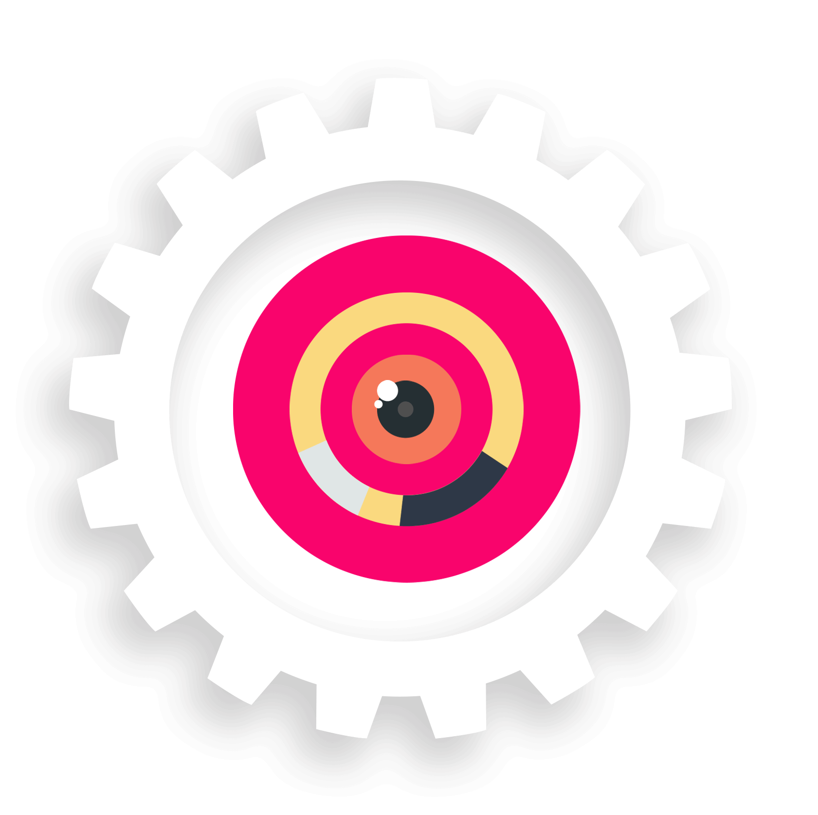 gearwheel on transparent background. Represents settings or options.
